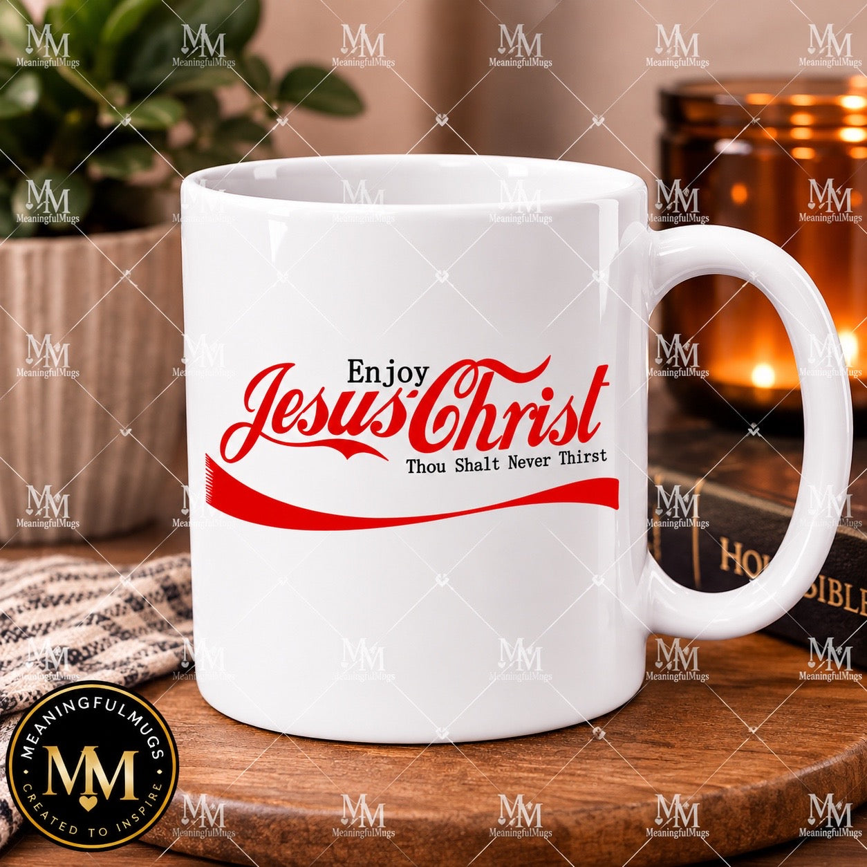 Enjoy Jesus Christ Mug – Thou Shalt Never Thirst