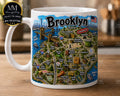 Brooklyn NYC Collection Mug with illustrated neighborhood map