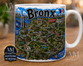 The Bronx NYC Collection Mug with illustrated neighborhood map