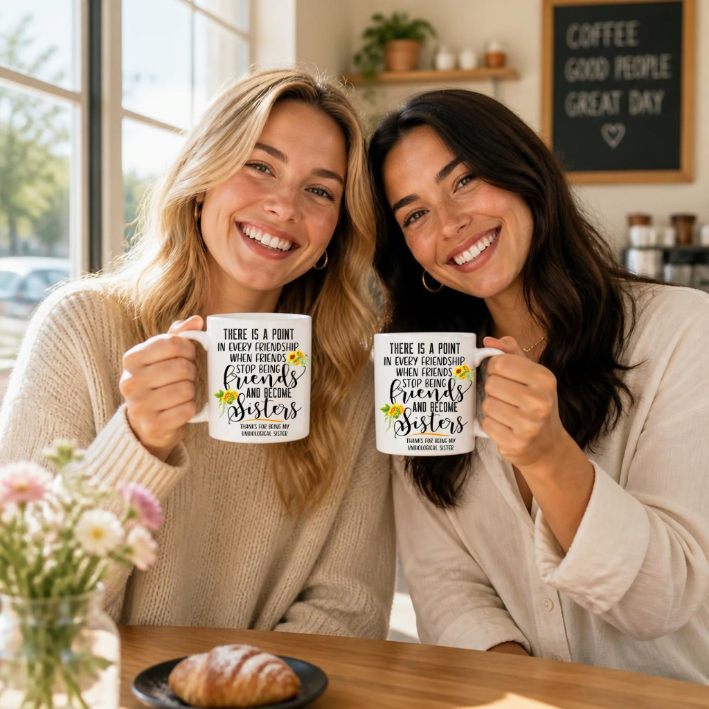 Unbiological Sister Mug – Friends Who Become Sisters