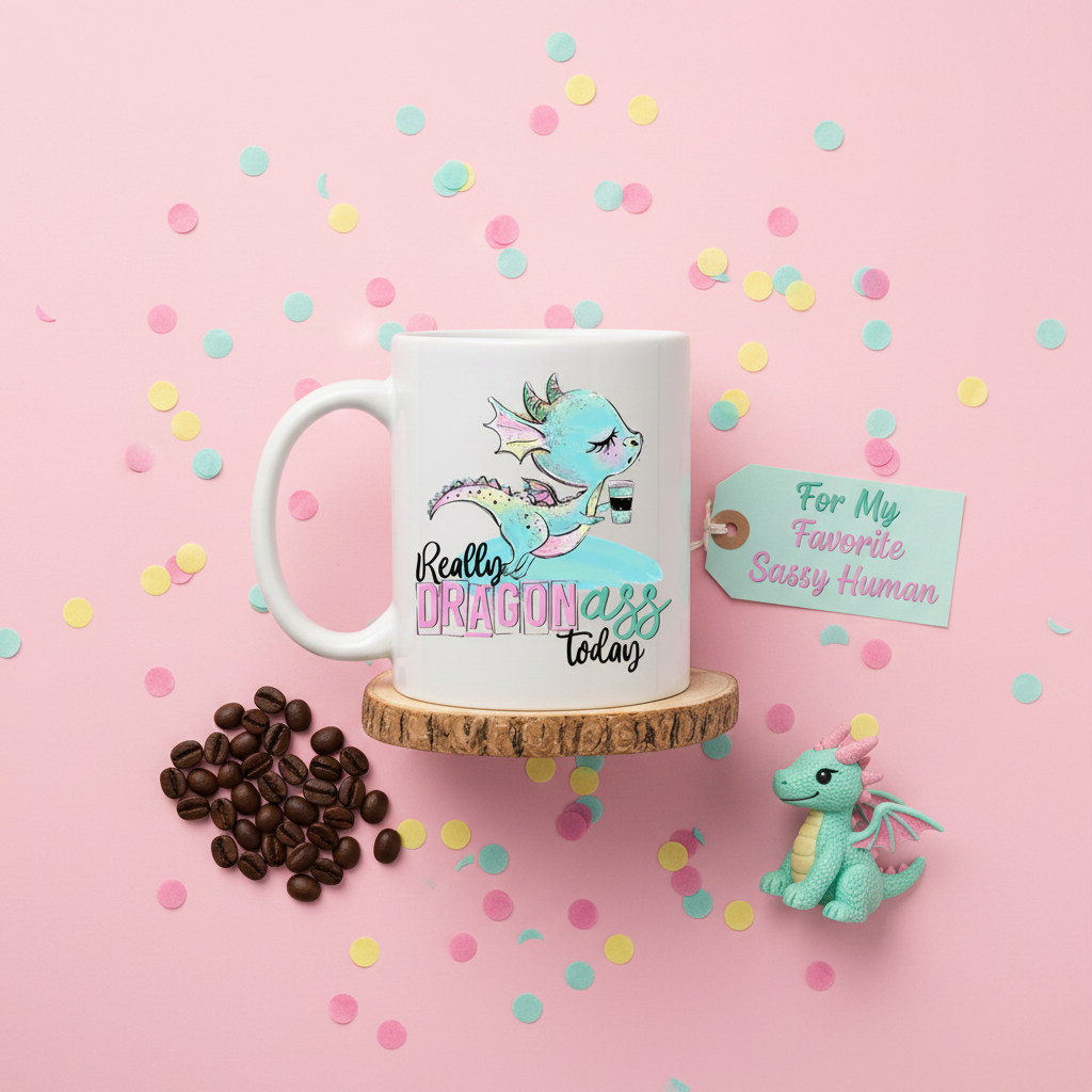Dragon Ass funny gift flat lay