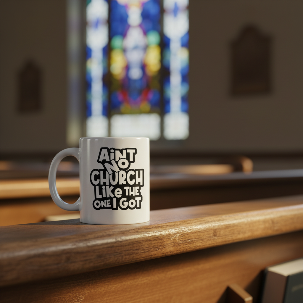 Ain't No Church Like the One I Got mug lifestyle mockup