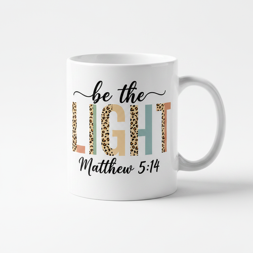 Be the Light Matthew 5:14 mug product mockup