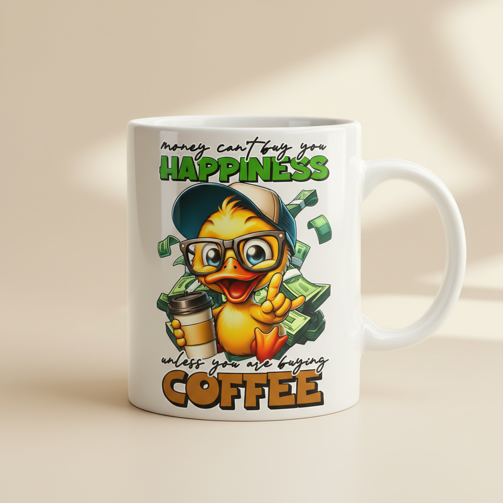 Money Can't Buy Happiness Mug Mockup
