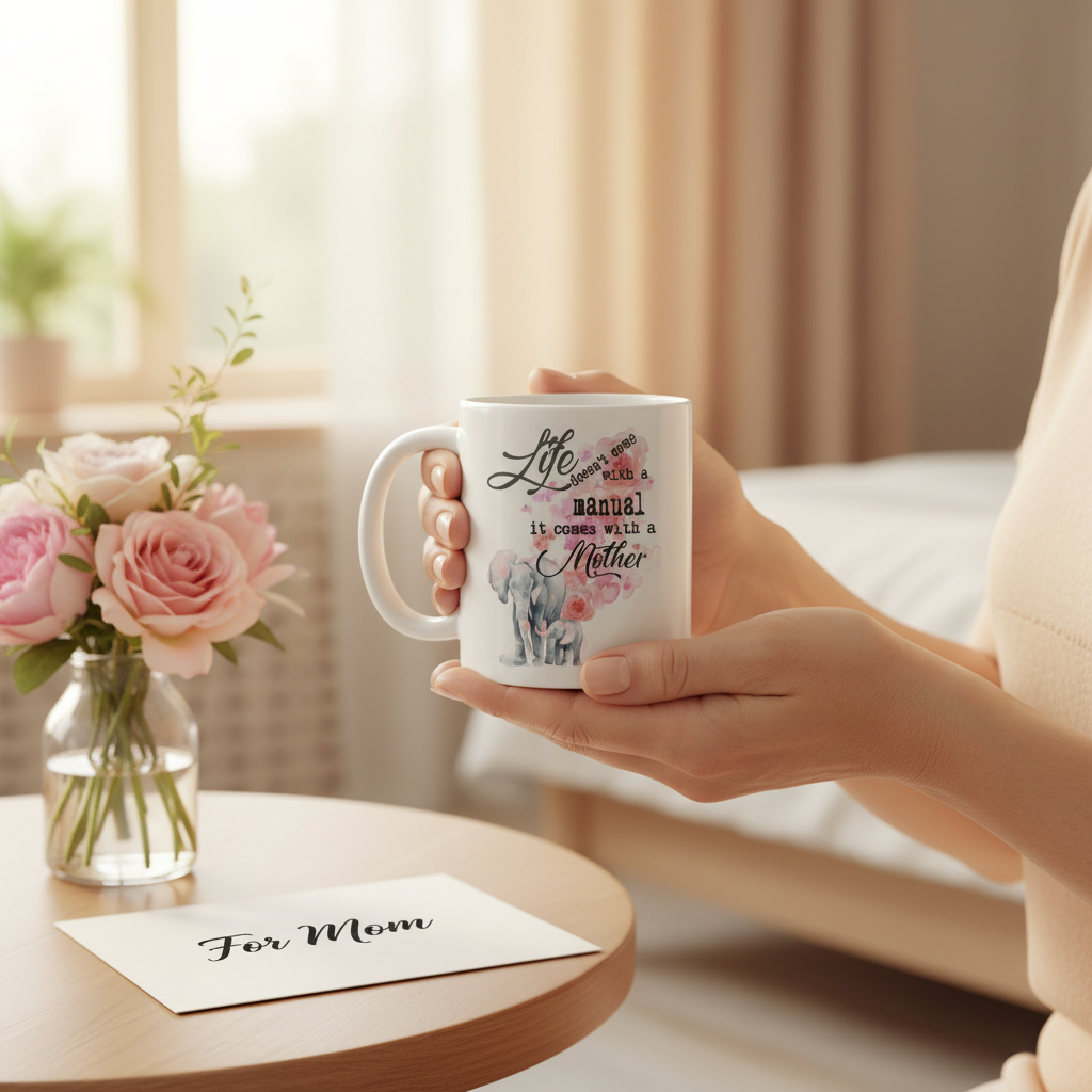 Mother mug sentimental hands scene